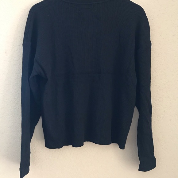 Everlane XXS Black Grey Canvas Waffle Henley Trio - Picture 4 of 10